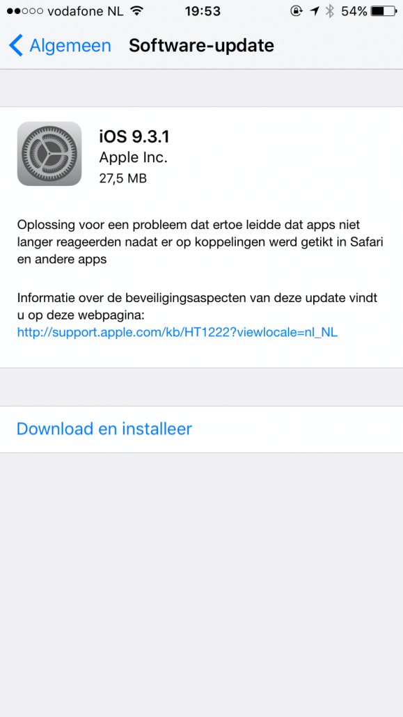 iOS 9.3.1 downloaden en installeren