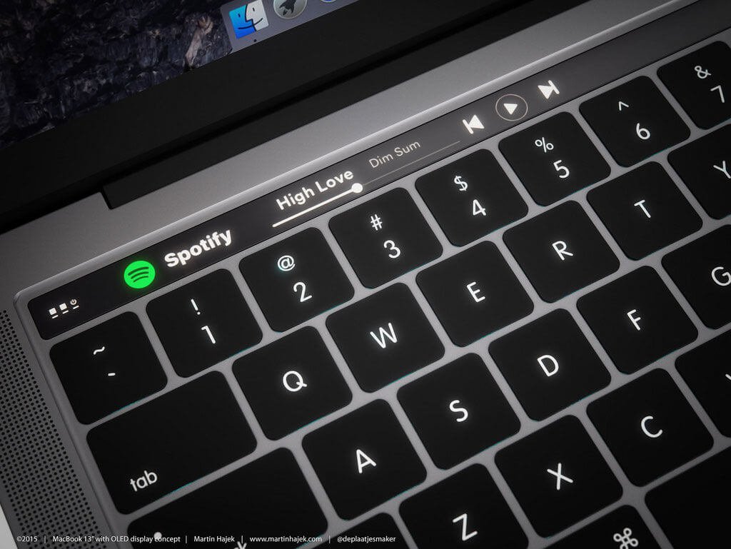 nieuwe macbook van Apple met oled touch