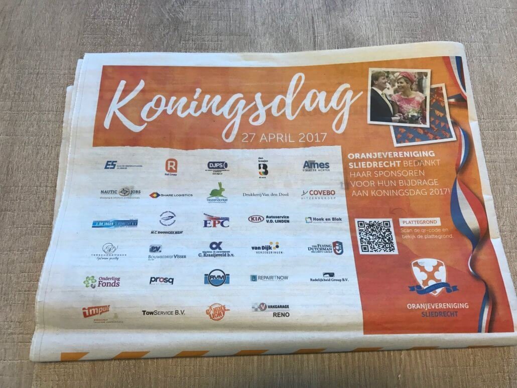 Repair IT Now in de krant het kompas door sponsoring Koningsdag 2017 Sliedrecht