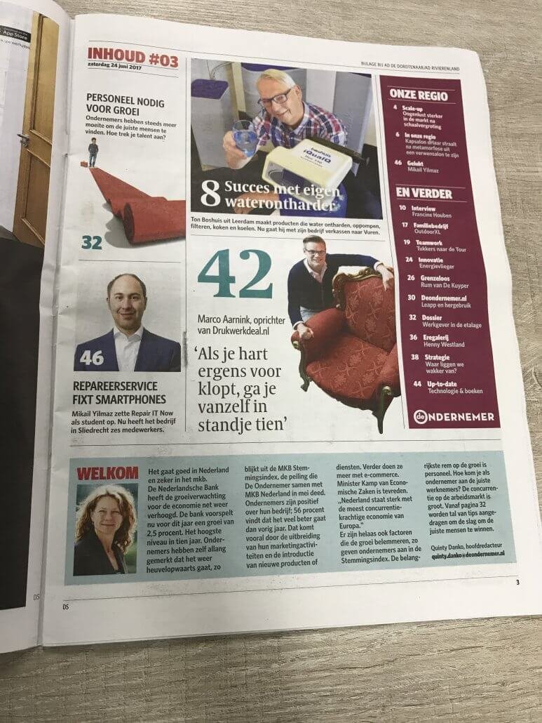 Algemeen Dagblad inhoudsopgave 24-6-2017 Repair IT Now