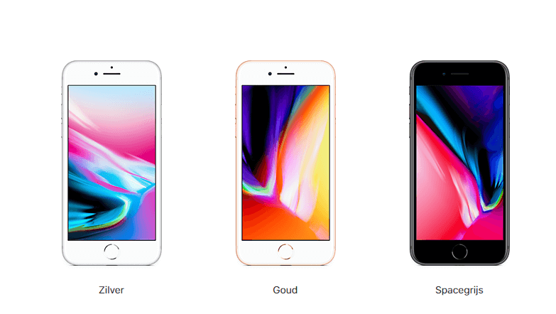 iPhone 8 in 3 verschillende kleuren