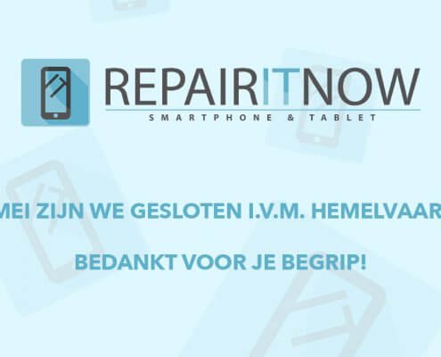 Repair IT Now is op Hemelvaart 2020 gesloten. Meld jou reparatie online aan!